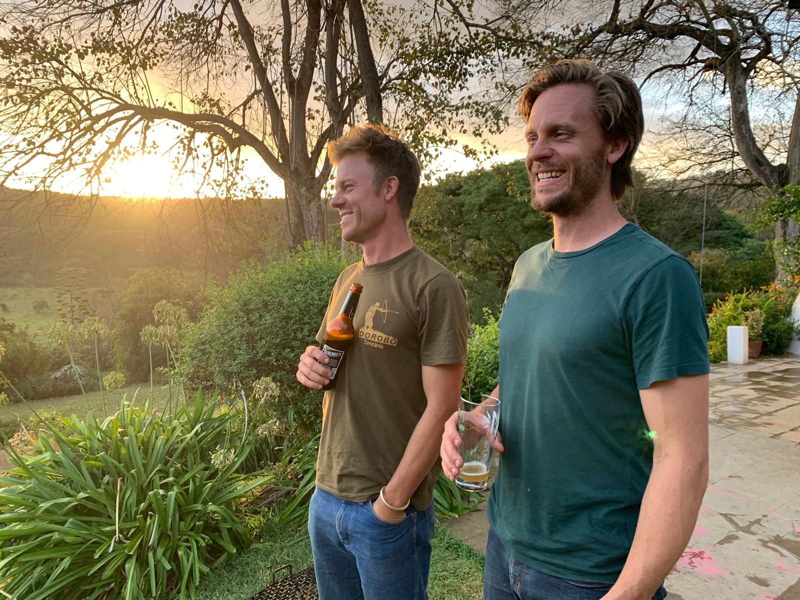 Jesse and Trevor preparing motorcycles in East Africa